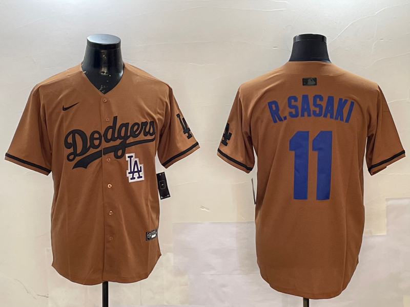 Men Los Angeles Dodgers #11 R Sasaki yellow 2025 MLB nike jersey style 18->los angeles dodgers->MLB Jersey